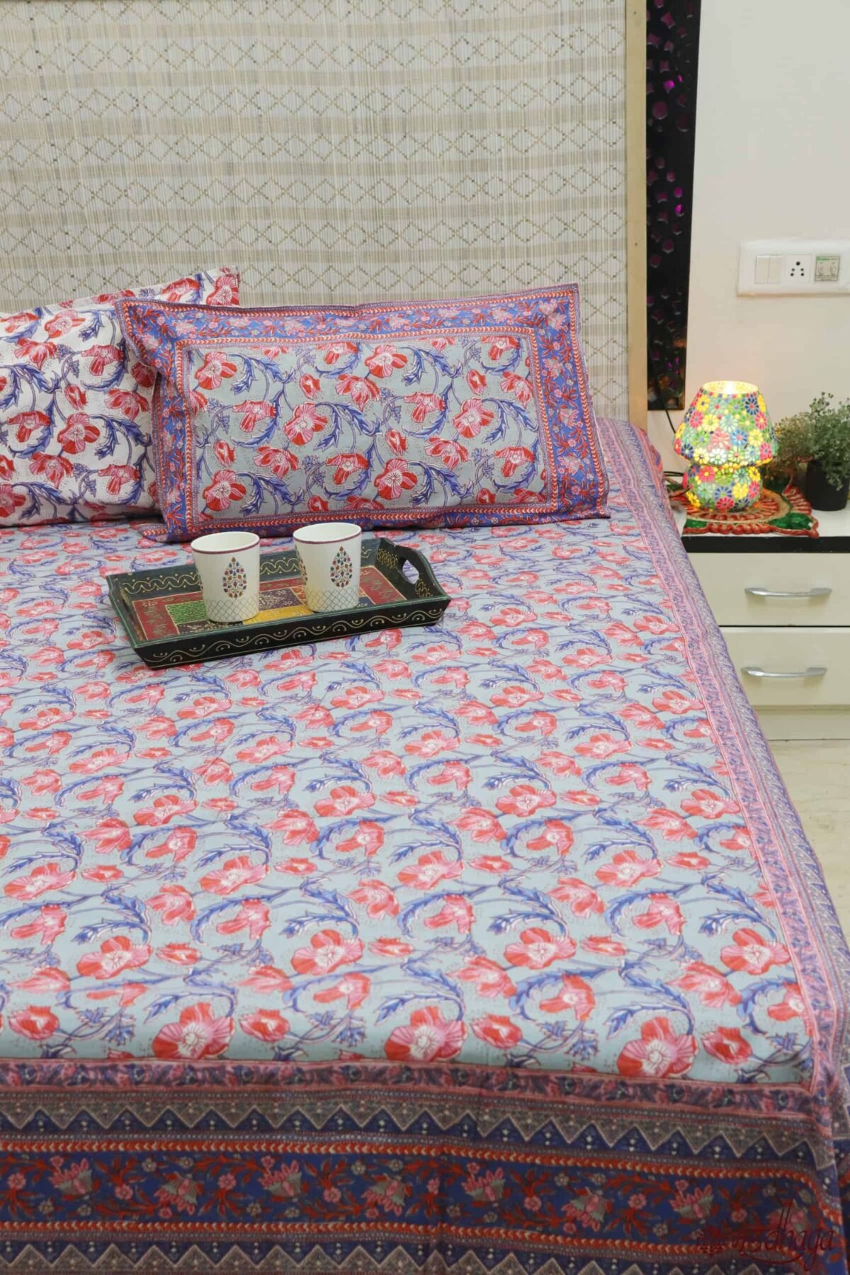 Hand Block Printed Pure Cotton Double Bedsheet