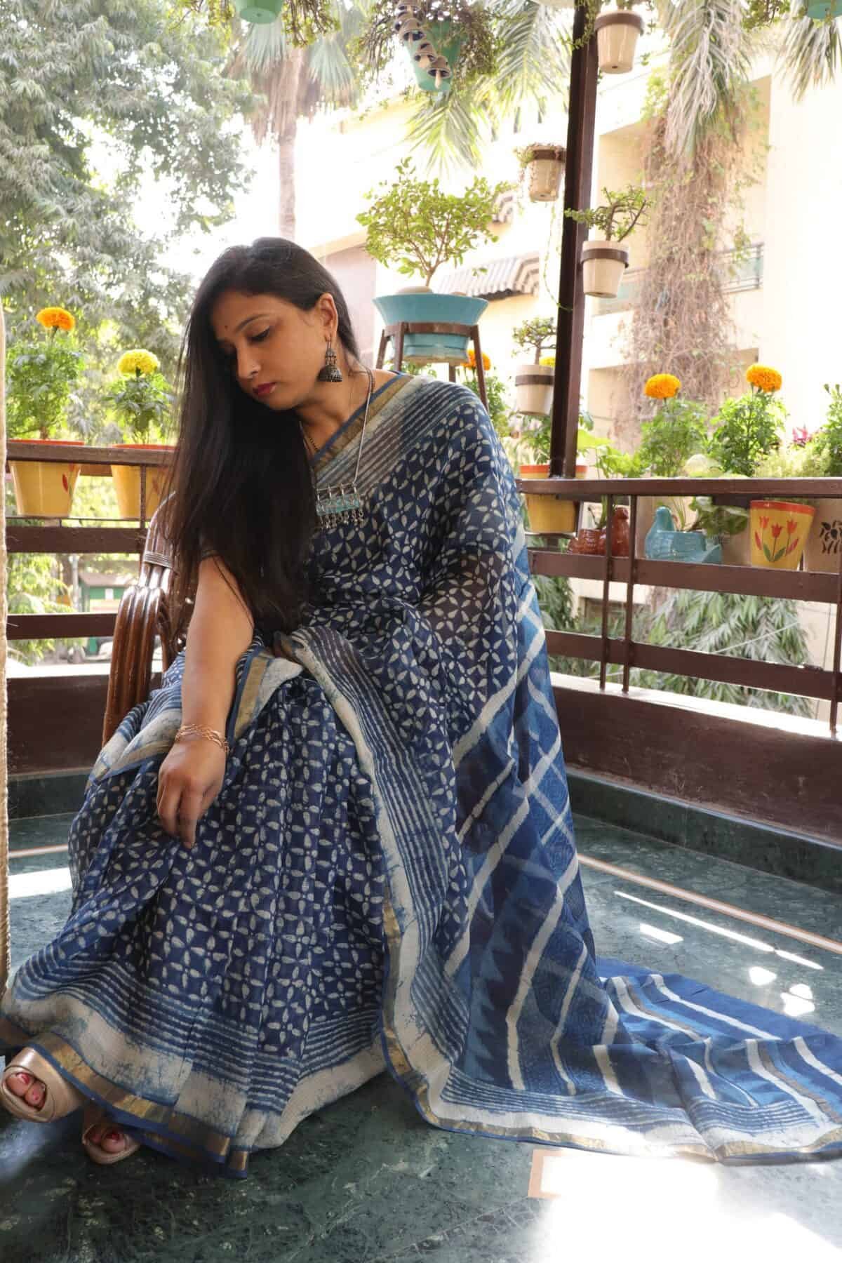 Indigo Saree