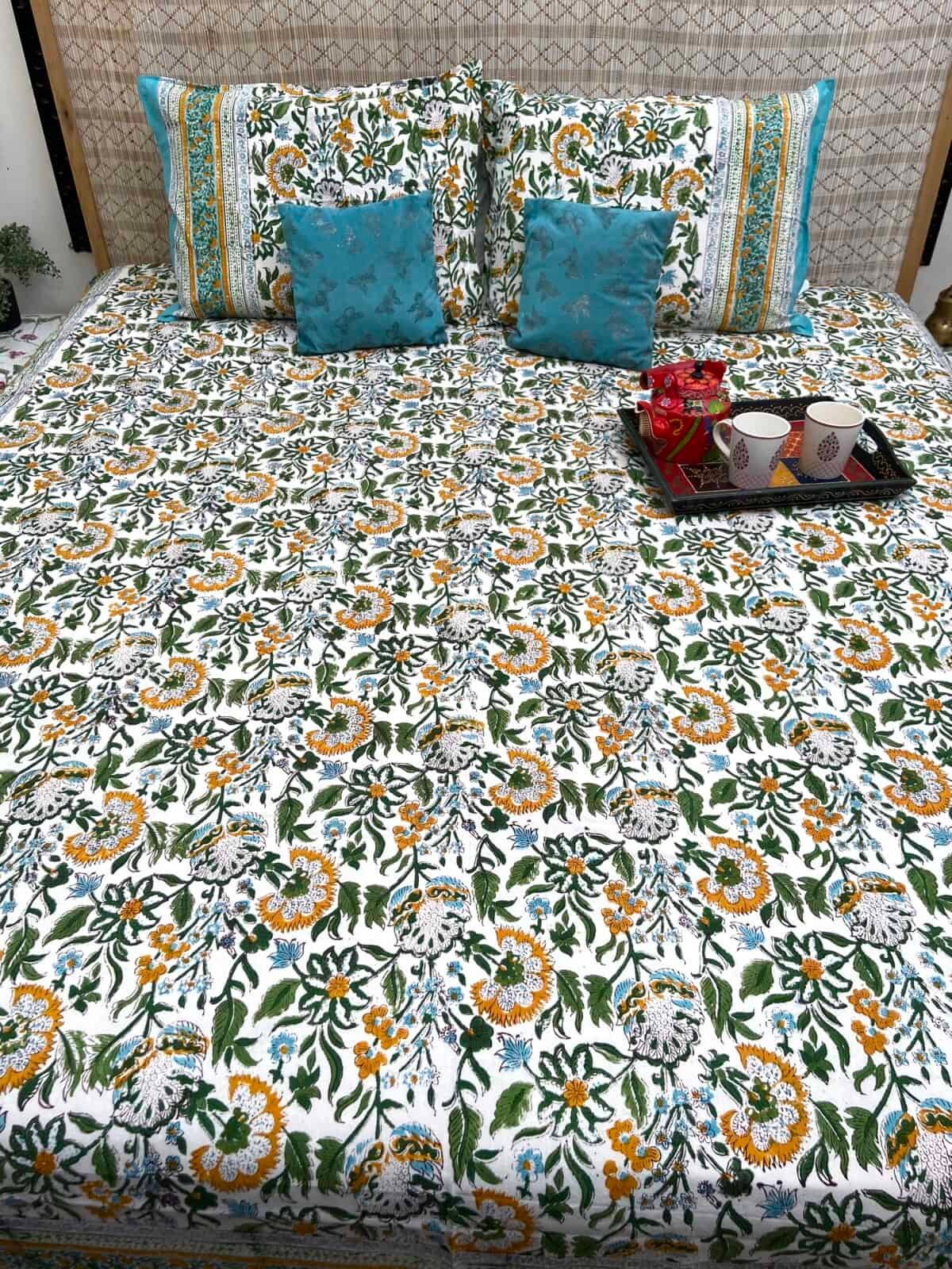 Sanganeri Handblock Printed Double Bedsheet 10e scaled