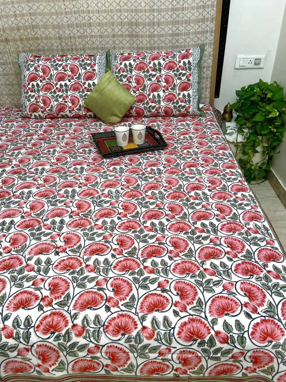 Sanganeri Hand Block Printed Pure Cotton Double Bedsheet