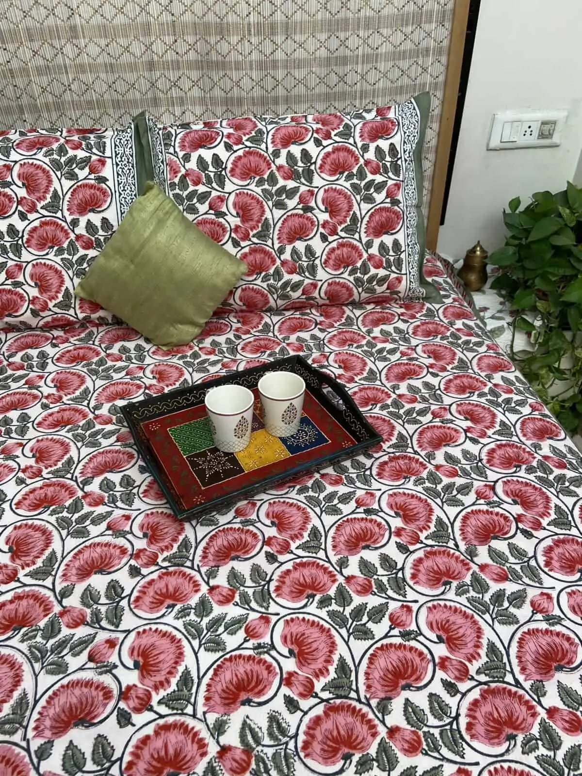 Sanganeri Handblock Printed Double Bedsheet 4a scaled
