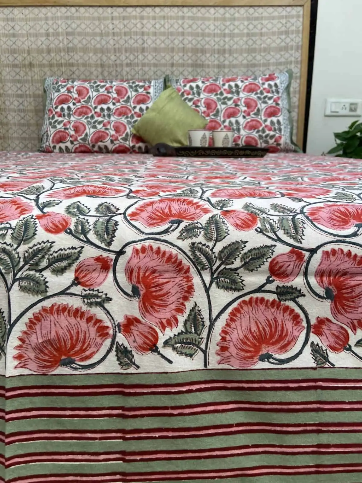 Sanganeri Handblock Printed Double Bedsheet 4c scaled