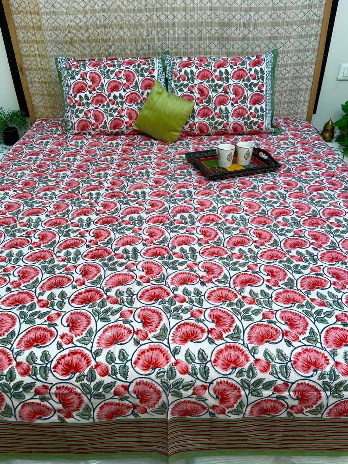 Sanganeri Handblock Printed Double Bedsheet 4d scaled