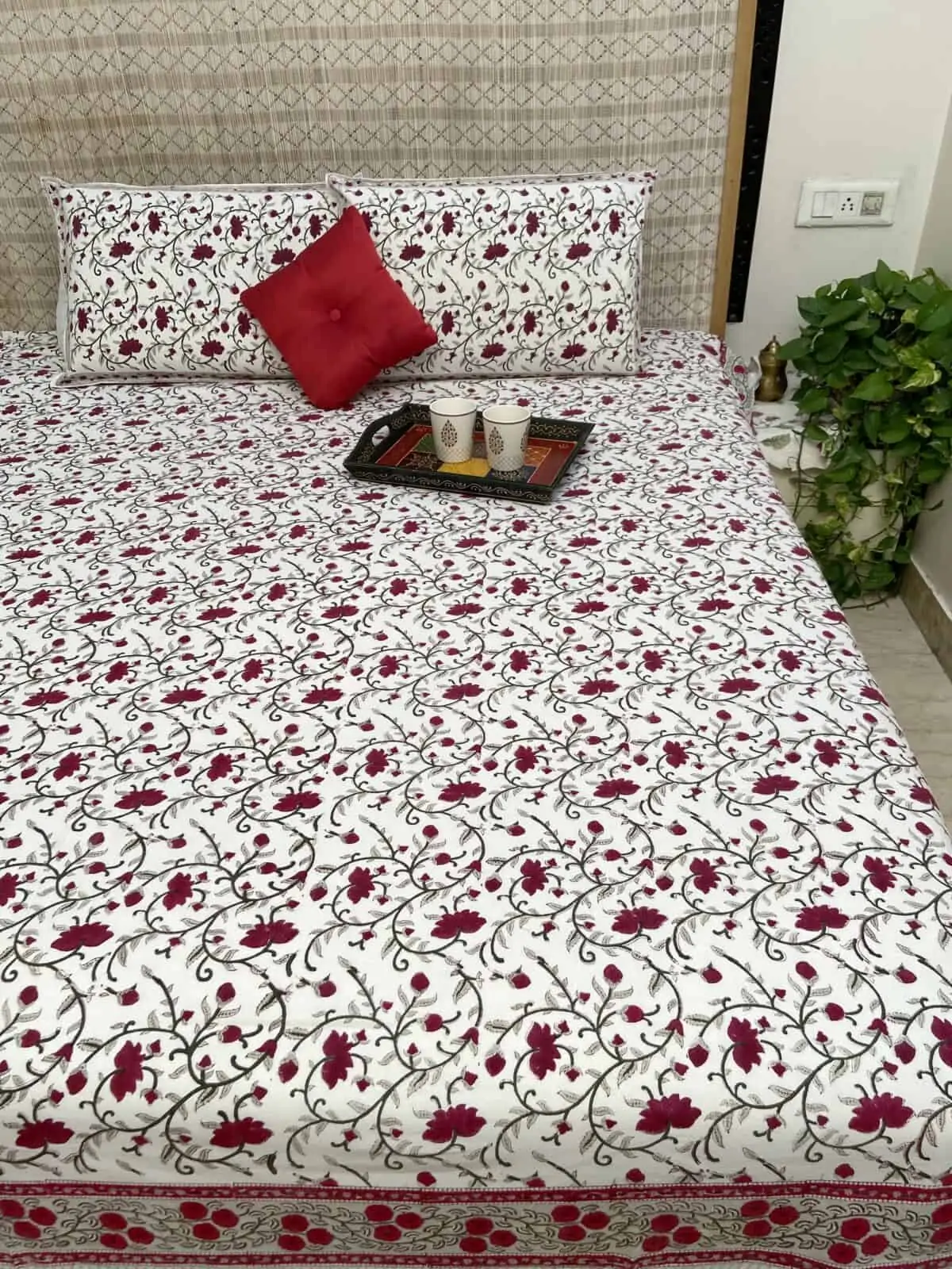 Sanganeri Hand Block Printed Pure Cotton Double Bedsheet