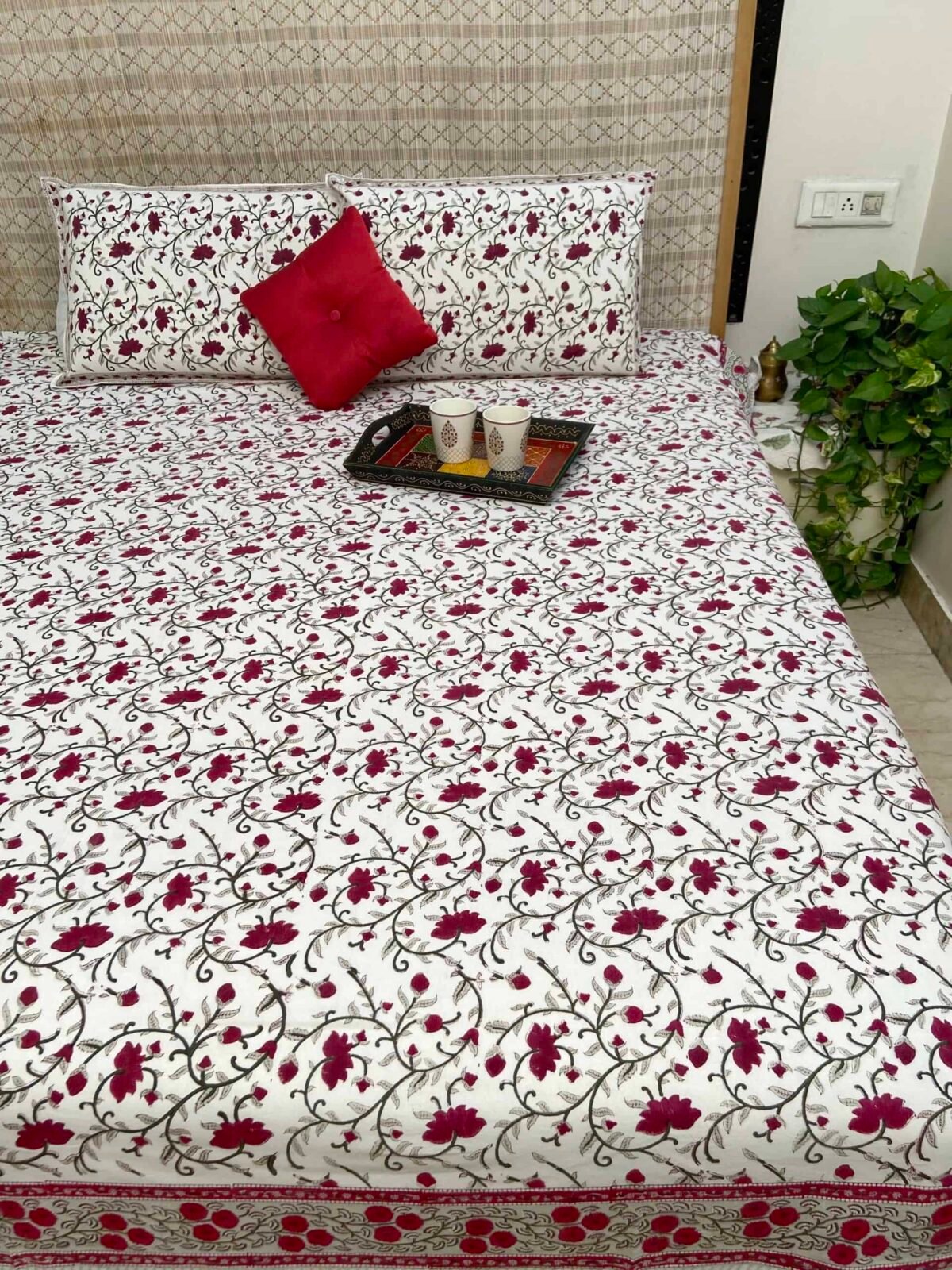 Sanganeri Hand Block Printed Pure Cotton Double Bedsheet