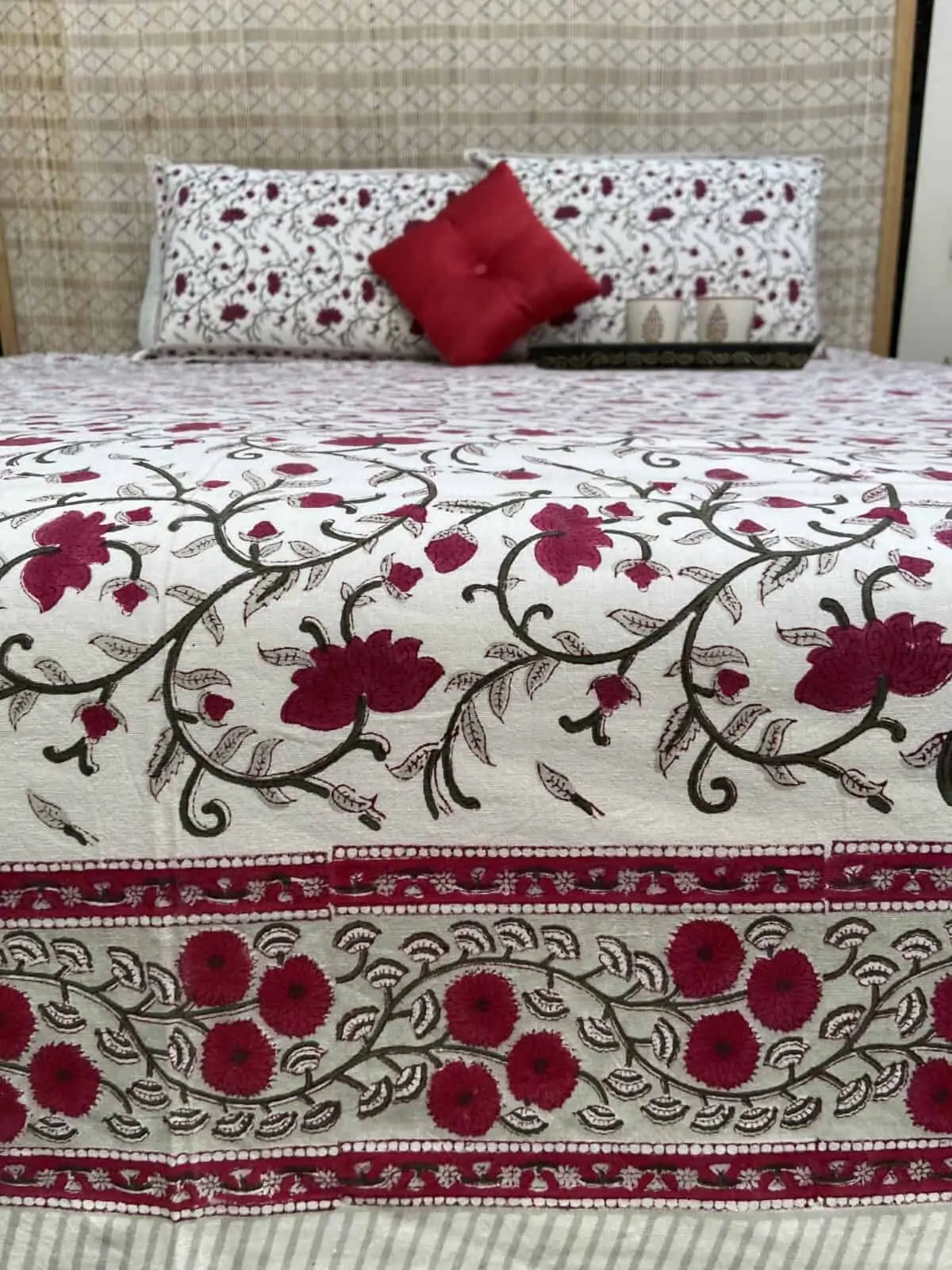 Sanganeri Handblock Printed Double Bedsheet 5b scaled