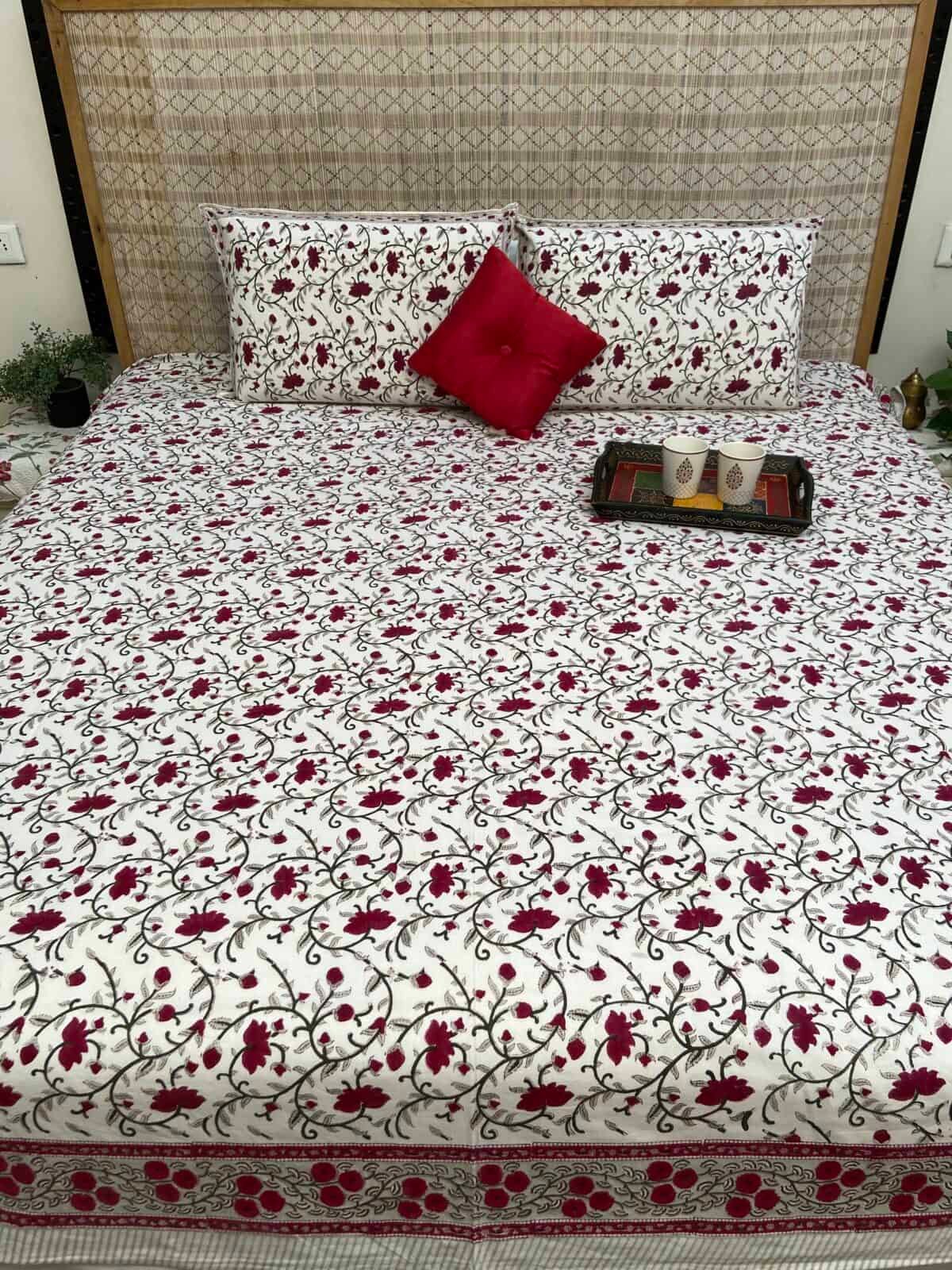 Sanganeri Handblock Printed Double Bedsheet 5j scaled