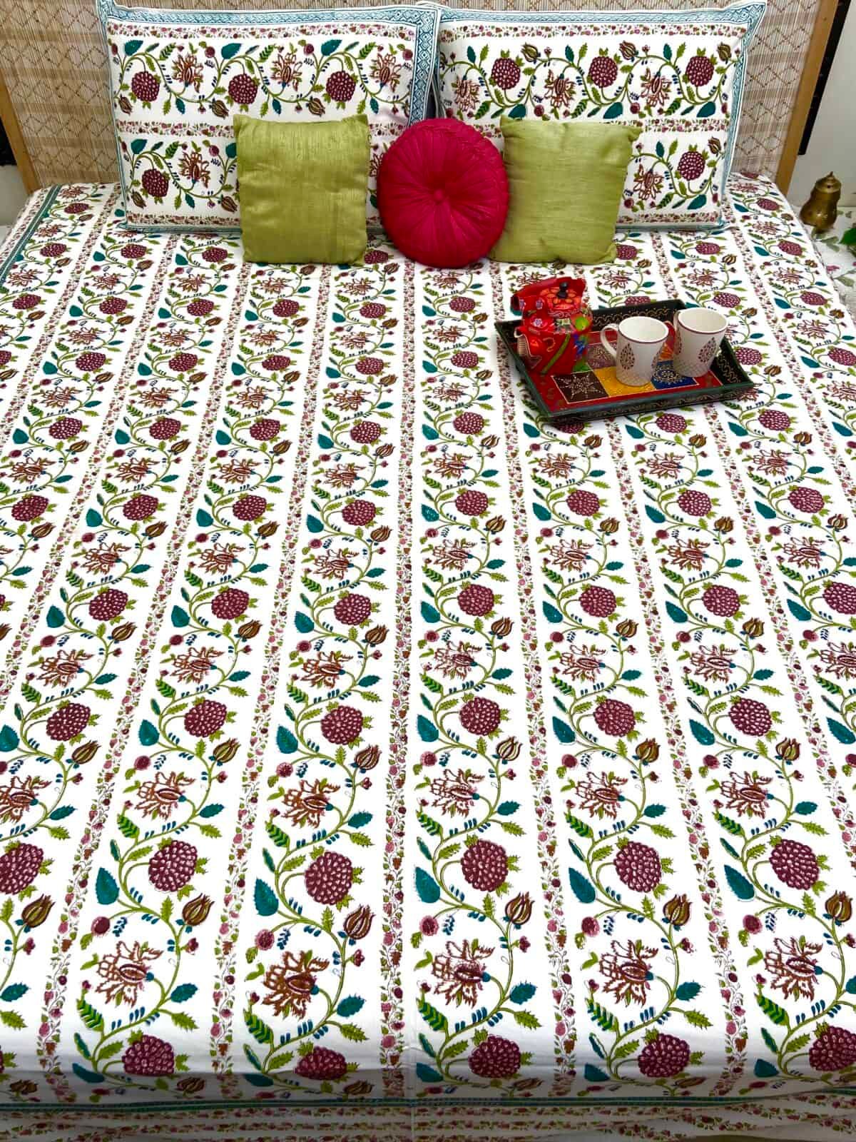 Sanganeri Handblock Printed Double Bedsheet 8f scaled