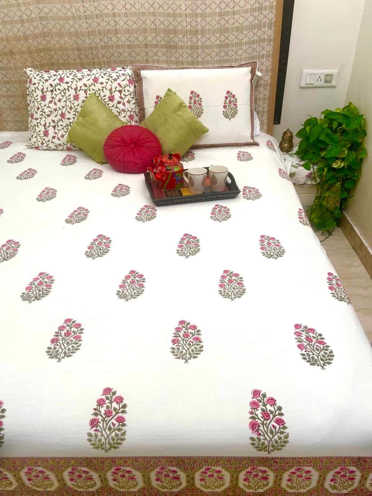 Hand Block Printed Pure Cotton King Size Bedsheet