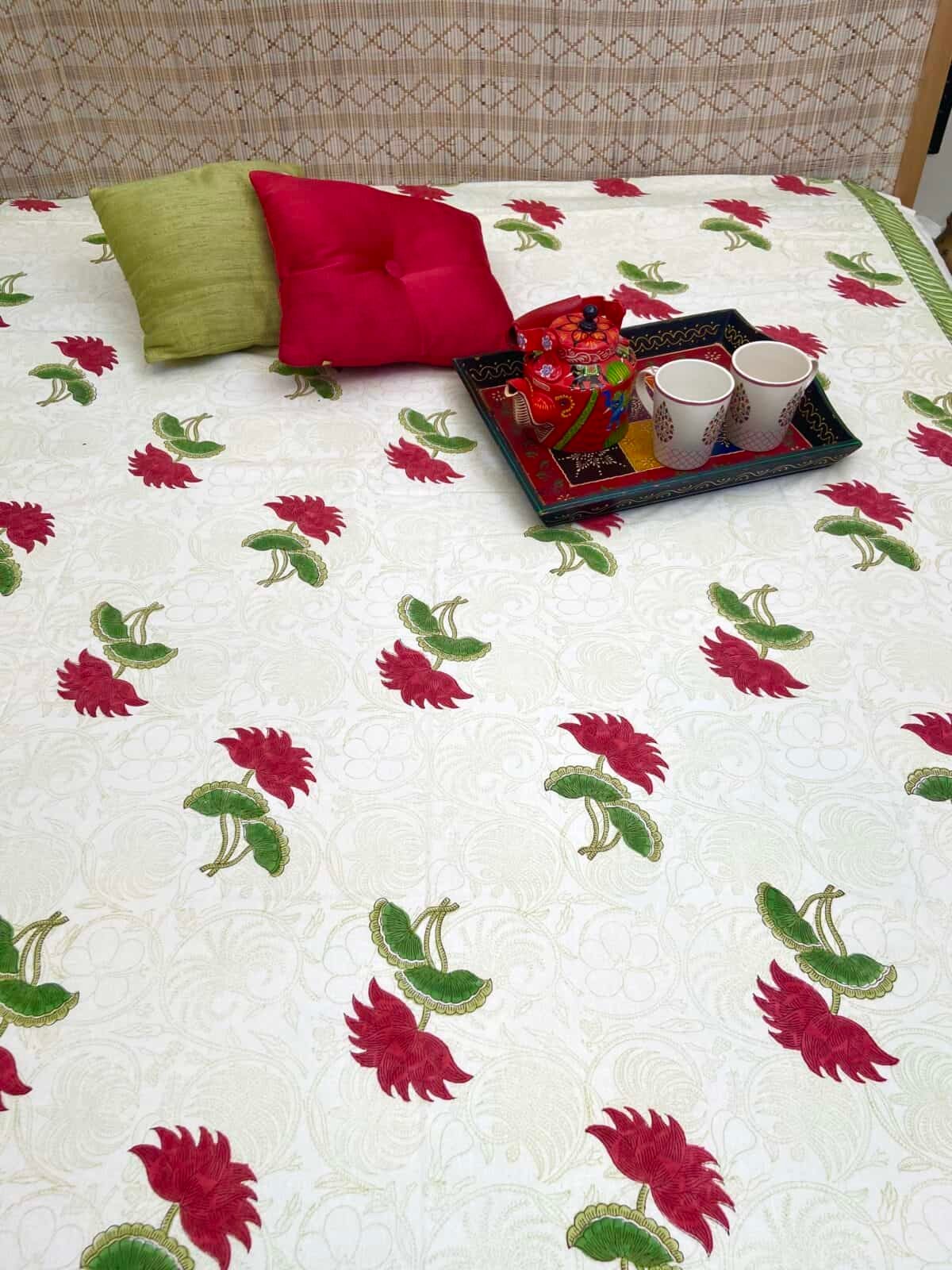 Sanganeri Handblock Printed Single Bedsheet 8b scaled
