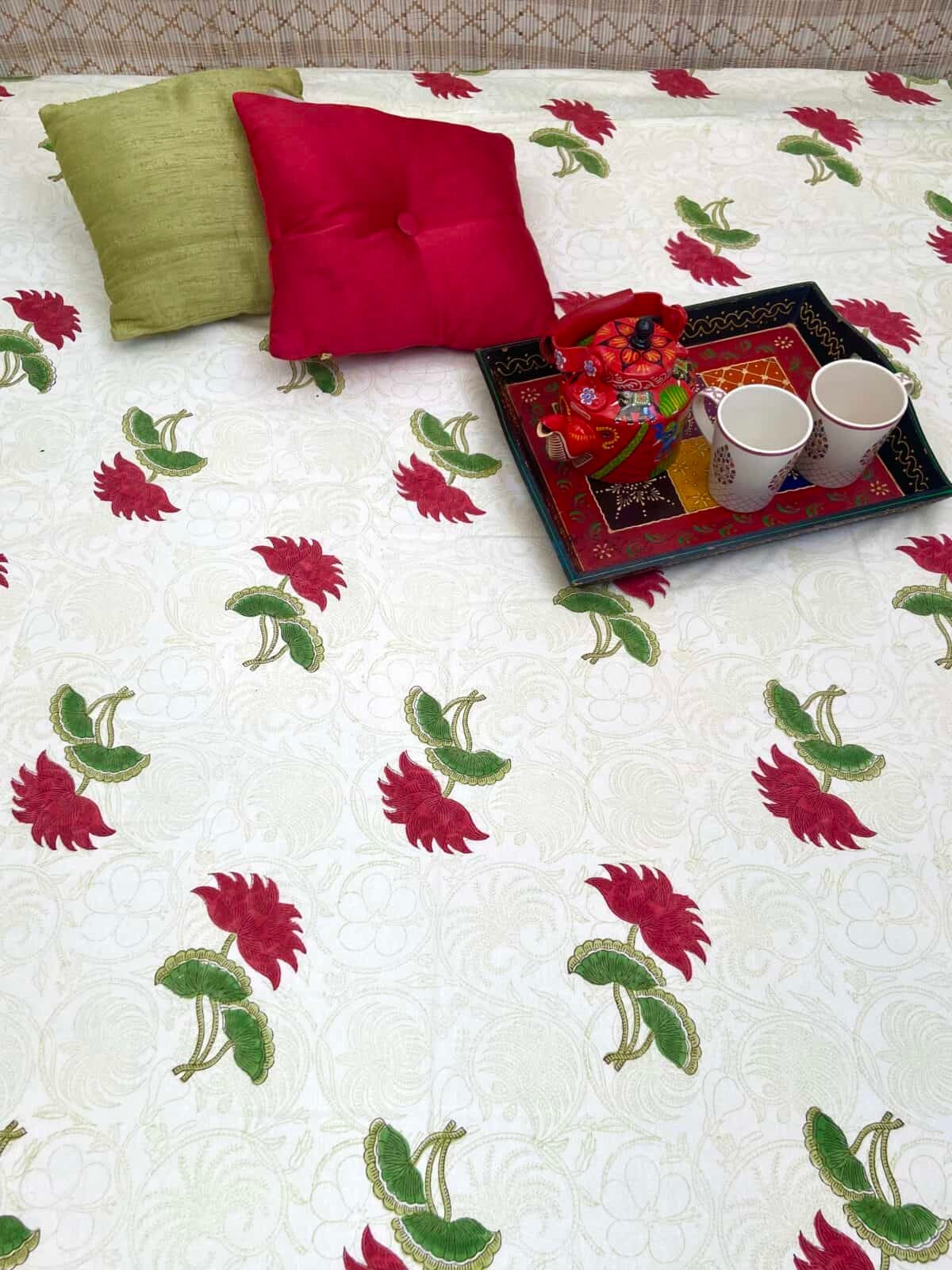 Sanganeri Handblock Printed Single Bedsheet 8d scaled