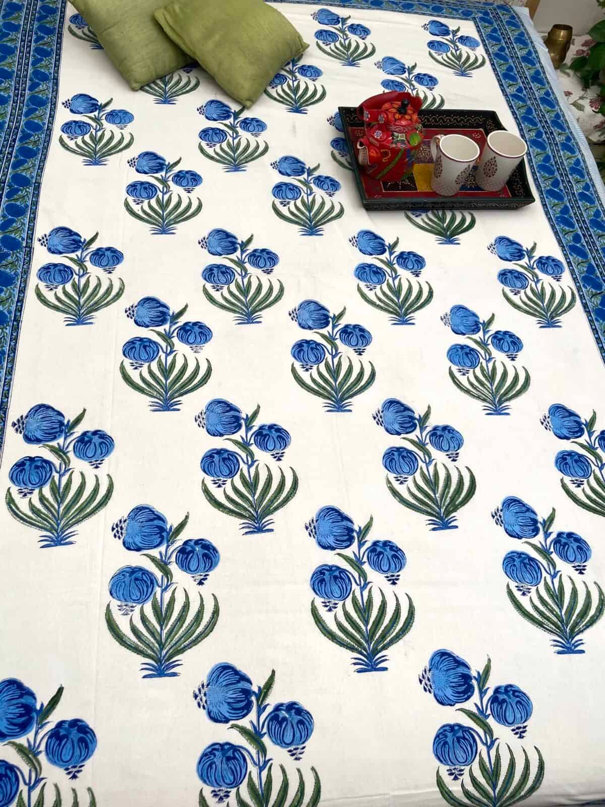 Sanganeri Handblock Printed Single Bedsheet 9d scaled