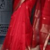 Handwoven Chanderi Silk Red Saree